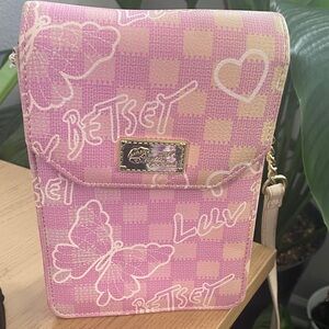 Betsey Johnson Pink and Cream Crossbody Bag